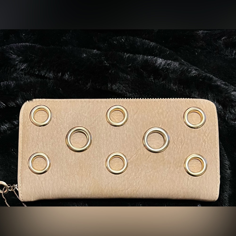 Zippered Wallet Faux Leather Clutch
